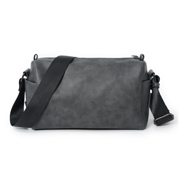 Slazenger PU Adjustable Strap Street Style Shoulder Bag Crossbody Bag Regular Unisex Black/Dark Gray/Khaki-2