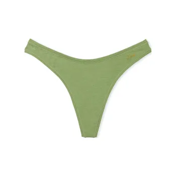 Victoria's Secret PINK COTTON HIGH-LEG THONG PANTY / Wild Grass Green Underpants Women's 1 Pack Wild Grass Green