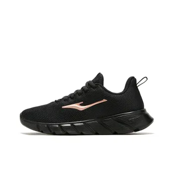 Erke Slip Resistant Cushioning Low Top Running Shoes Women's Black Gold