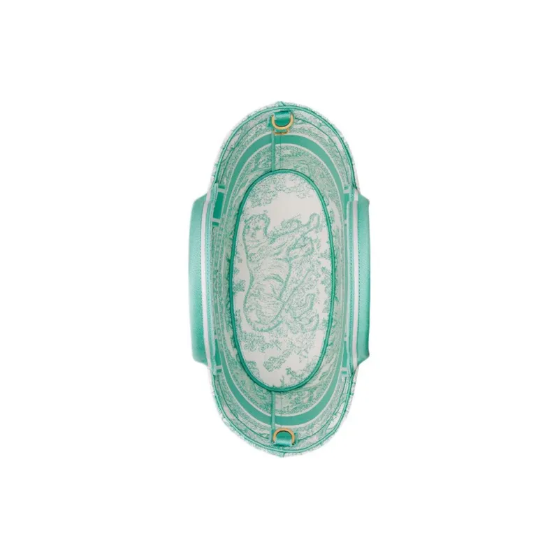 DIOR DIORIVIERA Aquamarina Toile De Jouy Embroidery Totes Handbags Women's Mint Green-4