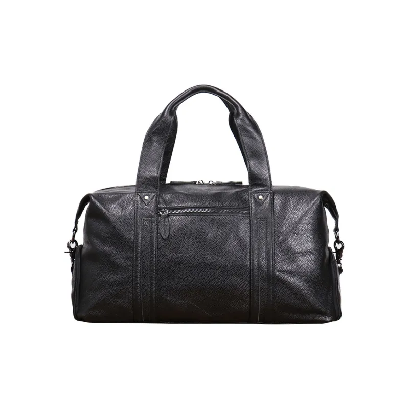 DOSRFINI Top Grain Cow Leather Travel Bag Regular Men's Black-2