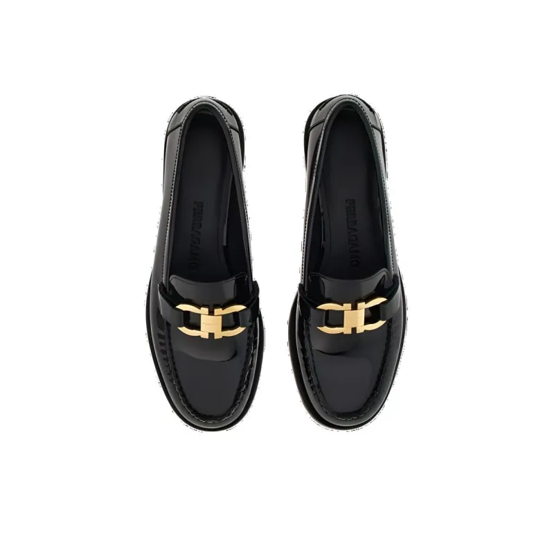 FERRAGAMO Gancini-buckle Leather Loafers-3