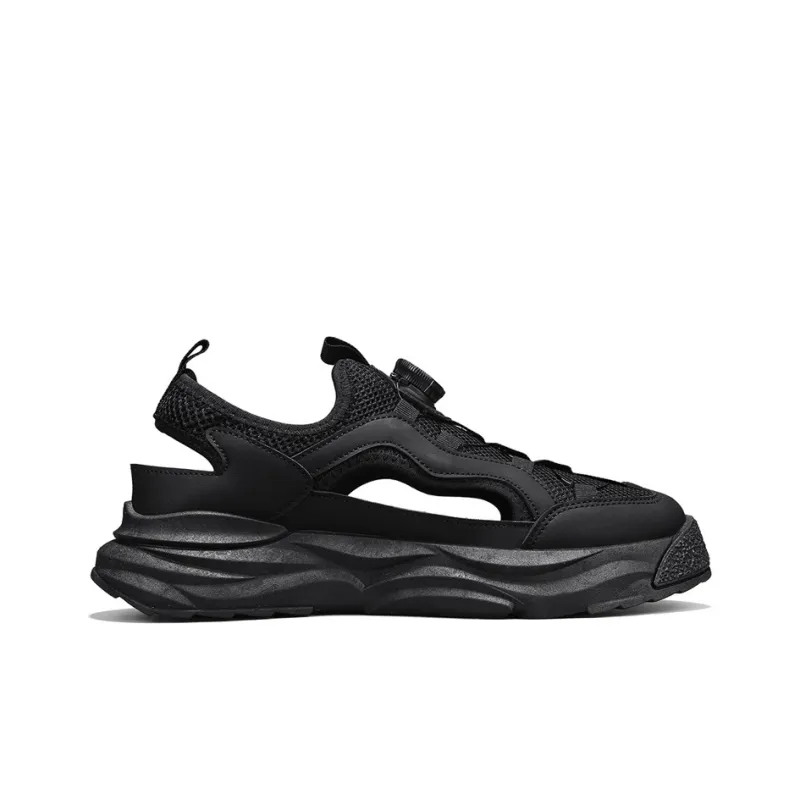 Warrior River Trekking Shoes Casual Chef Shoes Abrasion Resistant Slip Resistant Beach Sandals Men's Black-1