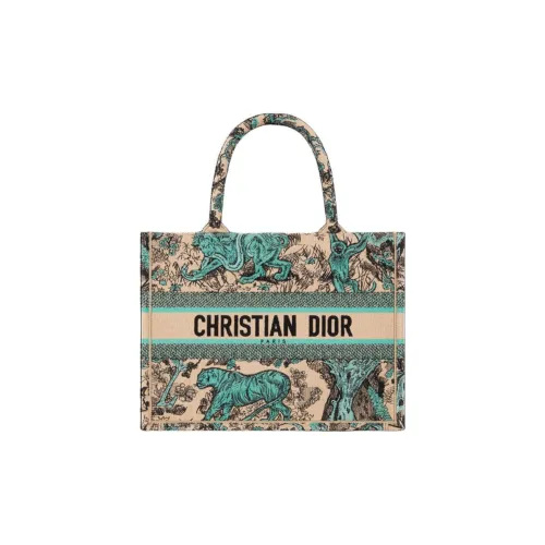 DIOR DIORIVIERA Embroidery Tote Bag, Shopping Bag, Handbag Medium Size Women's Sea Blue & Beige