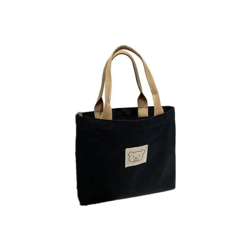 RKM Canvas Canvas Bag Handbags Medium Size Unisex Black White Khaki Light Gray-2