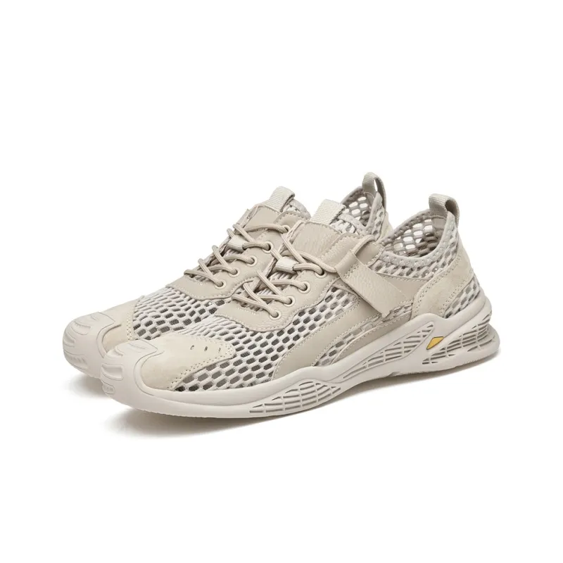 Abango Casual Shoes Men Low Top Beige/Blue-2