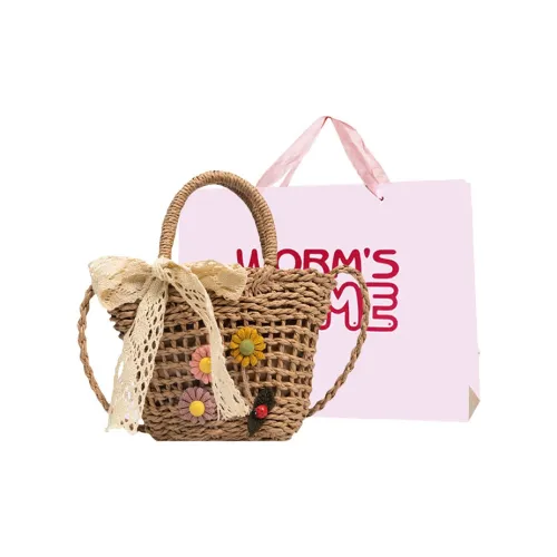 Worm's Home Straw Handbag Crossbody Bag Regular Women's Ecru/Khaki