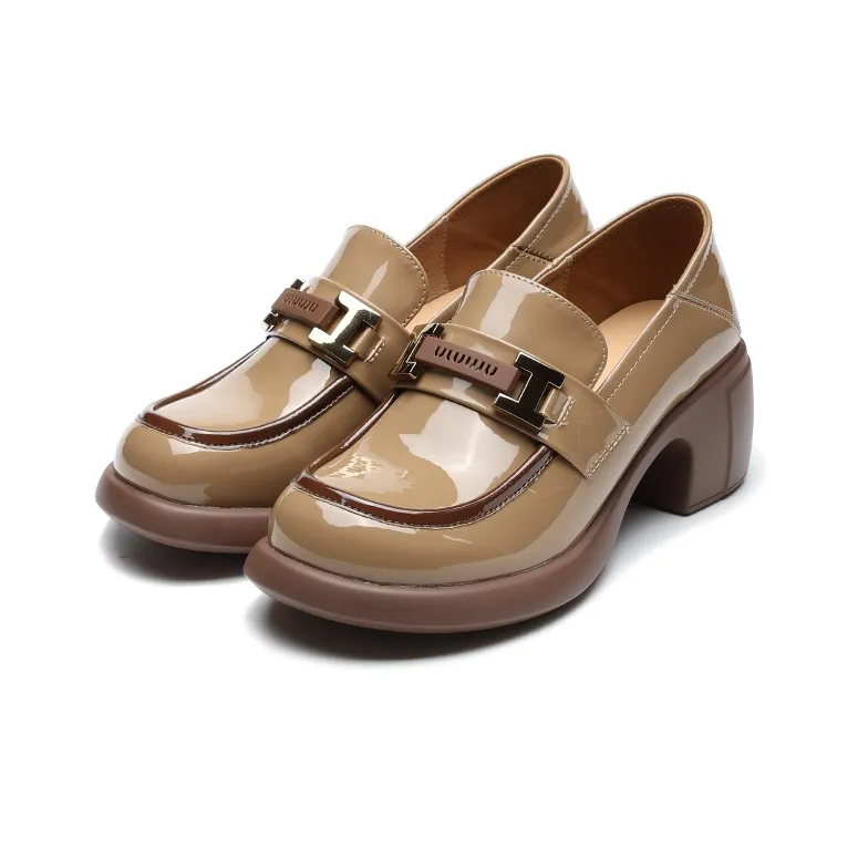 CAIHEE Loafers Medium Heel Women's-5