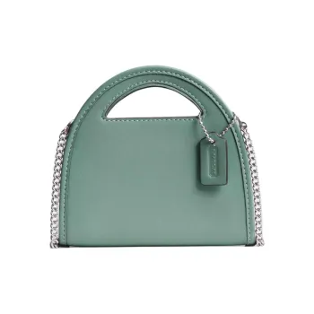 COACH Top Handle Gloves Made Of Tanned Leather Card Holder Mini Women's Green
