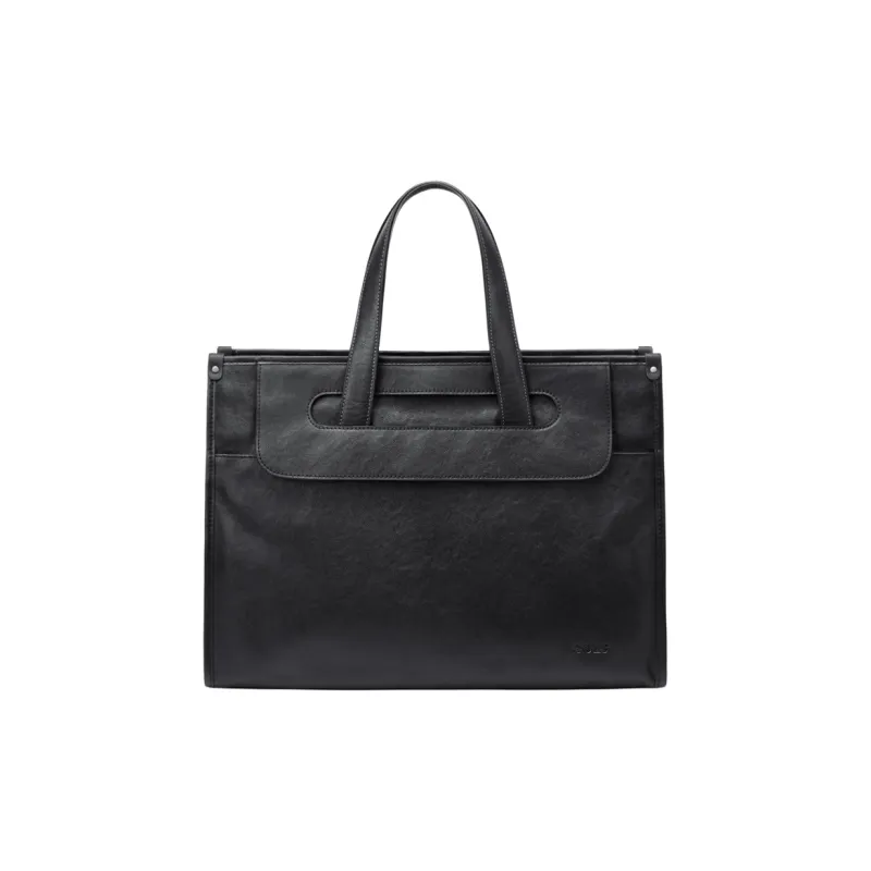 GOLF Cow Leather With Synthetic Leather Top Grain Cow Leather Briefcase Tubas Men's Black-1