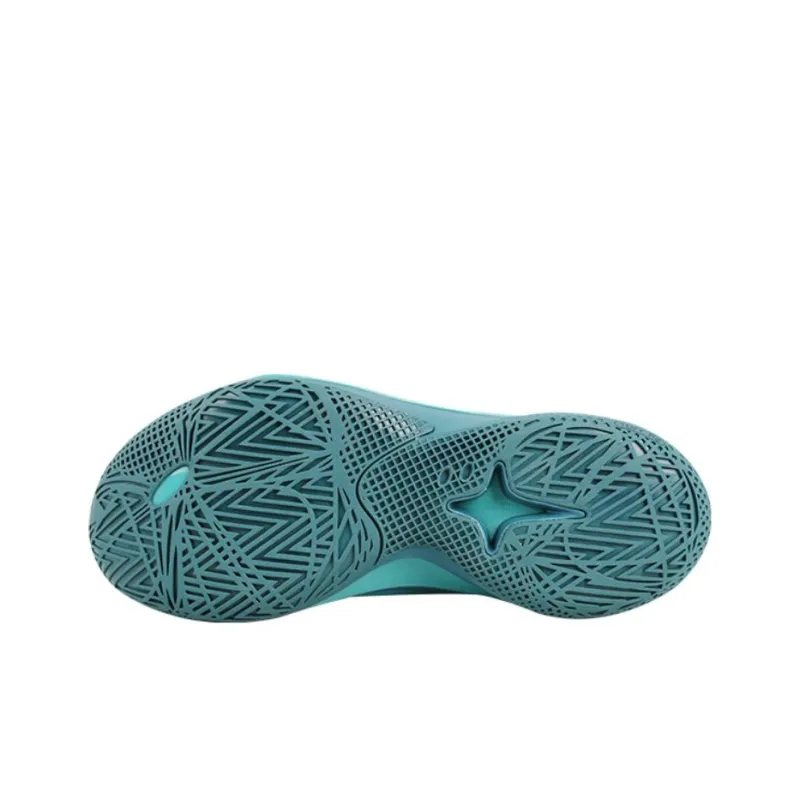 LiNing SONIC 12 PE Version Cushioning Wear Resistant Low Top Basketball Shoes Men's Turquoise-3