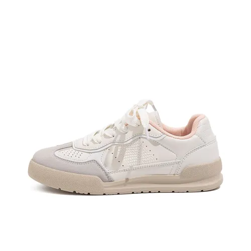 HUANQIU Abrasion-Resistant Slip-Resistant Low-Top Casual Shoes Women's Beige Pink