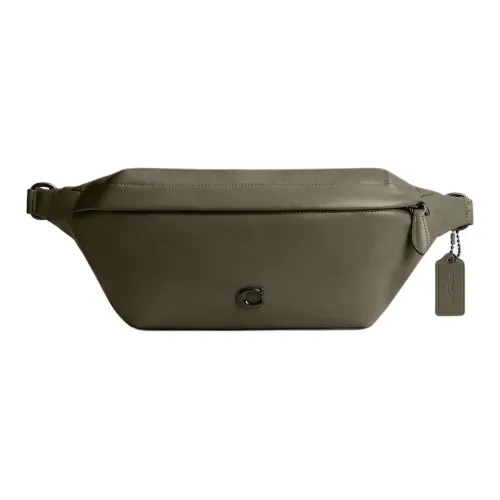COACH Zhen Paper Leather Fanny Pack Large Size Women's Army Green