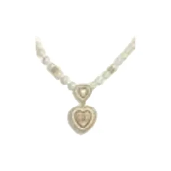 CHANEL Metal Resin Glass Pearl Crystal Necklaces Unisex Gold