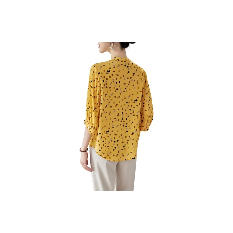 To The West SS24 Shirt Women's Yellow Base With Dots-1