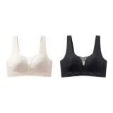 [Spacious Chest Bag]Black+Champagne White