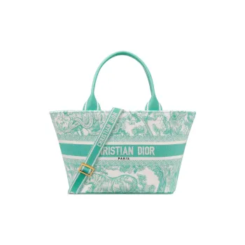 DIOR DIORIVIERA Aquamarina Toile De Jouy Embroidery Totes Handbags Women's Mint Green