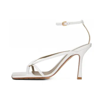 Bottega Veneta Stretch Strap Sandals Women's Fiber Optic White