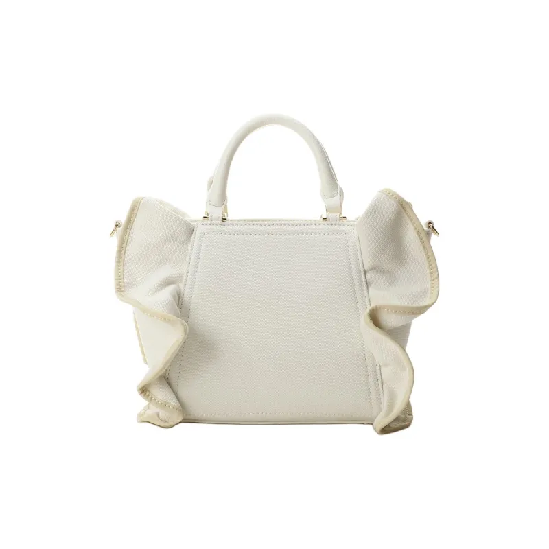 SAMANTHA THAVASA Synthetic Leather With Cotton Crossbody One Shoulder Handbags Small Size Women's White-4