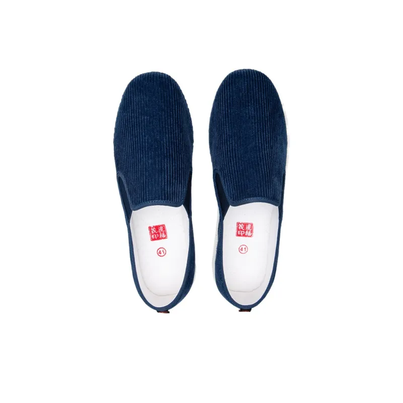 Bian Fumao Men's Casual Shoes Old Beijing Cloth Shoes Slip on Men's Navy Blue-1