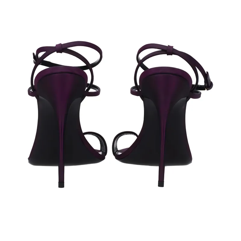 SAINT LAURENT Dive One Strap Sandals 11cm Women's Purple-4