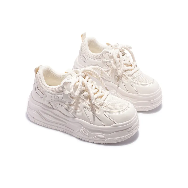 SNXR Cushioning, Slip Resistant, And Abrasion Resistant Low Top Skateboard Shoes Women's Raw White-5