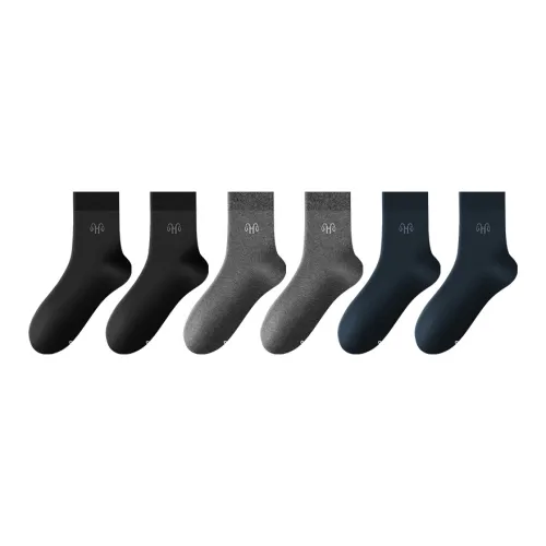 H YXIANG Mid Calf Socks Men's 6 Pack