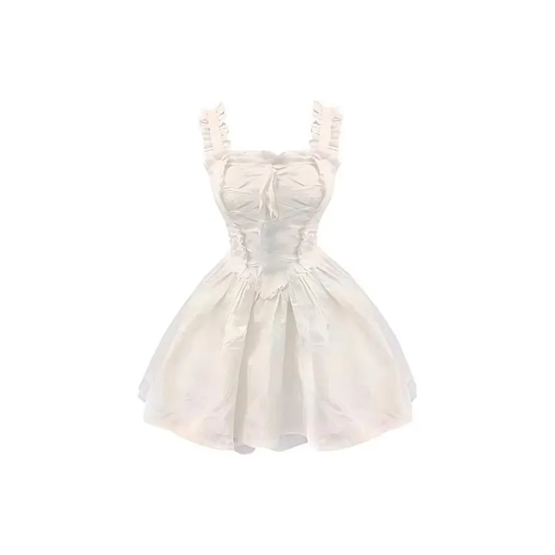 KUNZHUDAXIANG Slip Dress Women's White-0