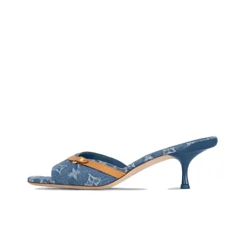 LOUIS VUITTON Revival Rubber Sole Slide Slippers Women's Blue