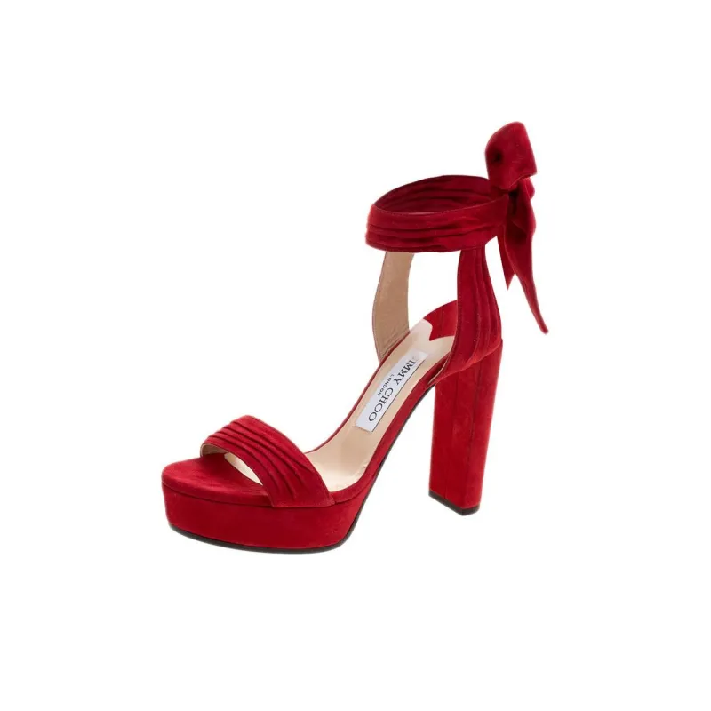 Jimmy Choo Kaytrin Strap Sandals 12cm Women's Red-2