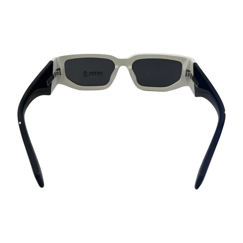 PRADA Acetate Irregular Shape Sunglasses Unisex White-2