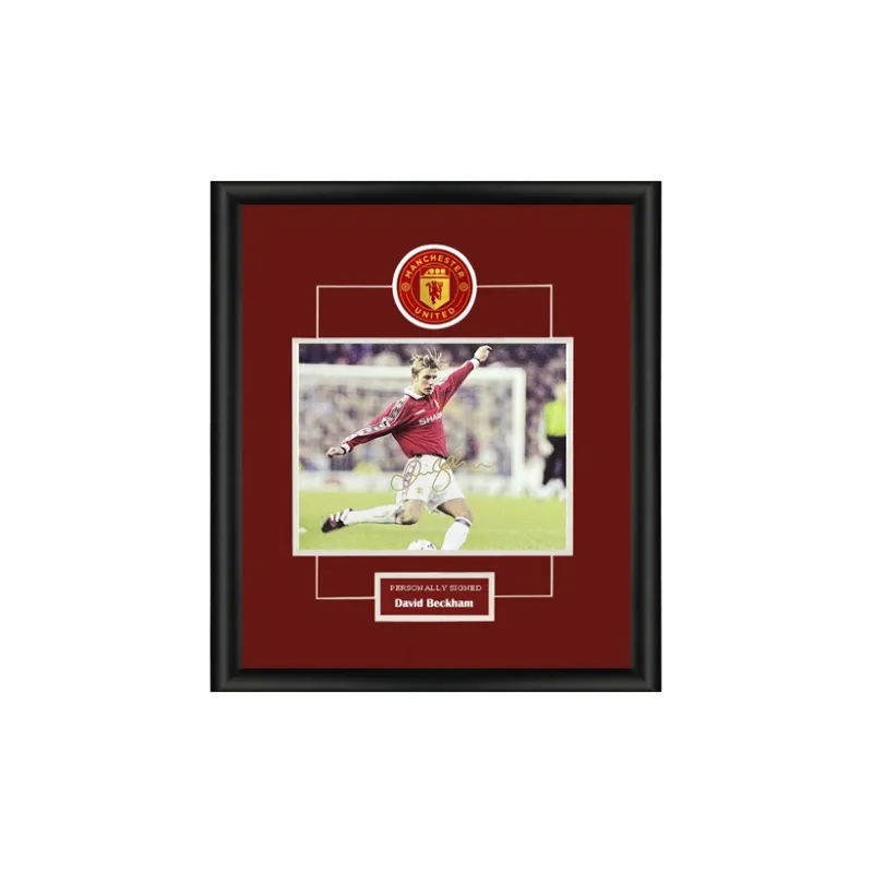 Three For Collection, Baby Beckham, Autographed Photo, Framed, Includes SA Certificate, Manchester United Size 7-0