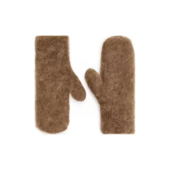 ARKET Mohair Wool Polyamide Elastane Knit Gloves Women's Brown