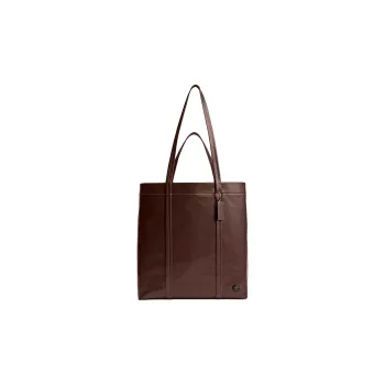 COACH Zhen Paper Leather Tote Bag Shopping Bag Shoulder Bag Handbag Large Size Unisex Maple Color