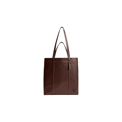 COACH Zhen Paper Leather Tote Bag Shopping Bag Shoulder Bag Handbag Large Size Unisex Maple Color