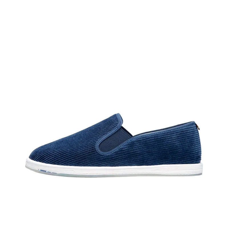 Bian Fumao Men's Casual Shoes Old Beijing Cloth Shoes Slip on Men's Navy Blue-0