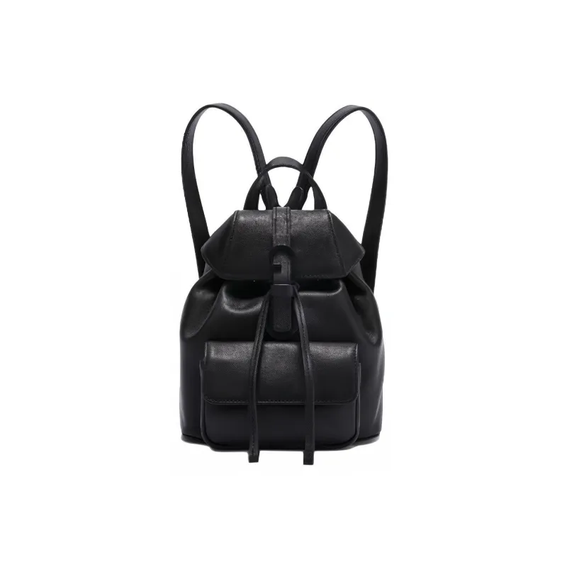 Furla Calfskin Backpack Mini Women's Black-0