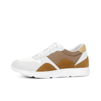 He Jinchang Anti Slip And Wear Resistant Lightweight Balance Low Top Casual Shoes Men's Apricot White
