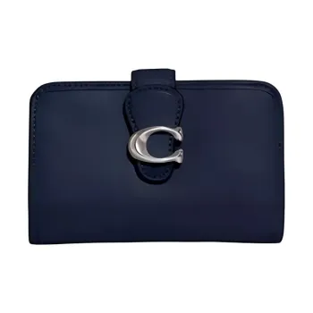COACH Tabby Leather Coin Purses Wallets Medium Size Women's Dark Blue