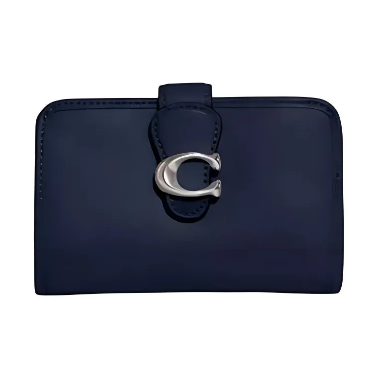 COACH Tabby Leather Coin Purses Wallets Medium Size Women's Dark Blue-0