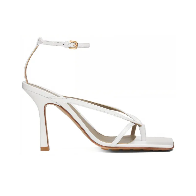 Bottega Veneta Stretch One Strap Sandals Women's Optical Fibers White-1