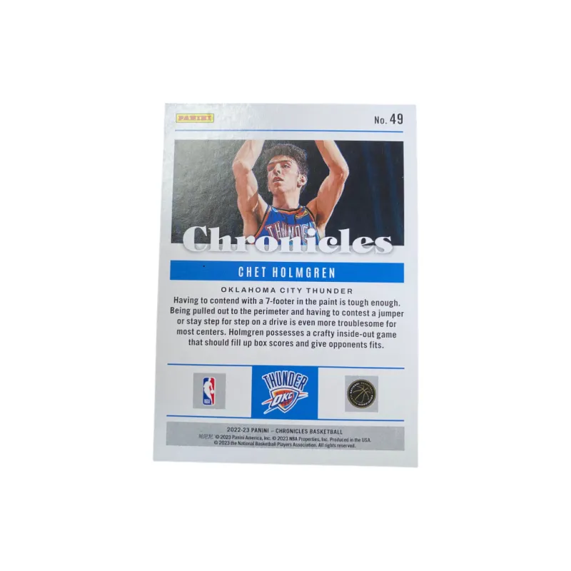 PANINI Chet Holmgren Player Card Rising Stars Card Pass Through Sports Cards Single Disc-1