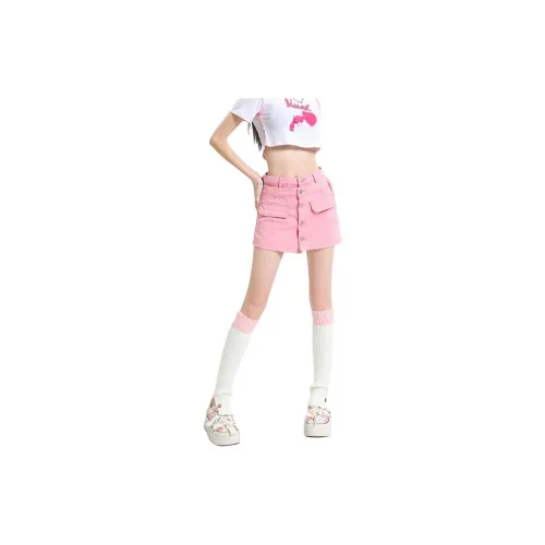 Rose Denim Short Skirts Women's