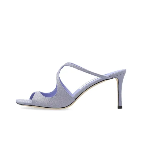 Jimmy Choo Slide Slippers 7.5cm Women's Light Purple