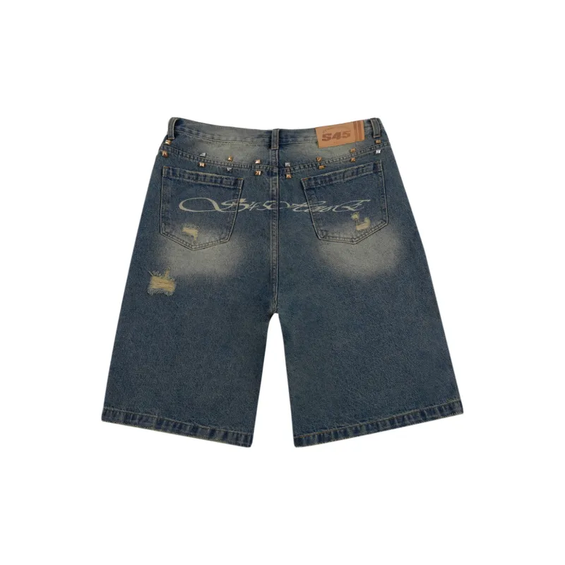 S45 Denim Shorts Men Blue-2