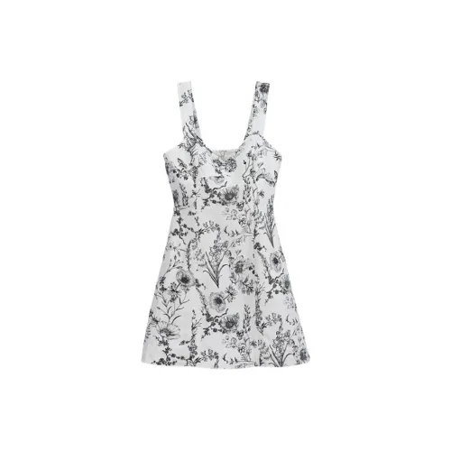 CLUB MONACO Slip Dresses Women's Black/White Floral