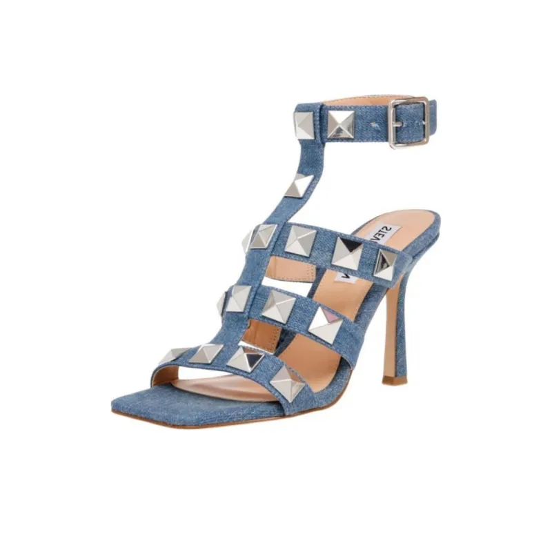 STEVE MADDEN Roman Sandals 9cm Women's Blue-1