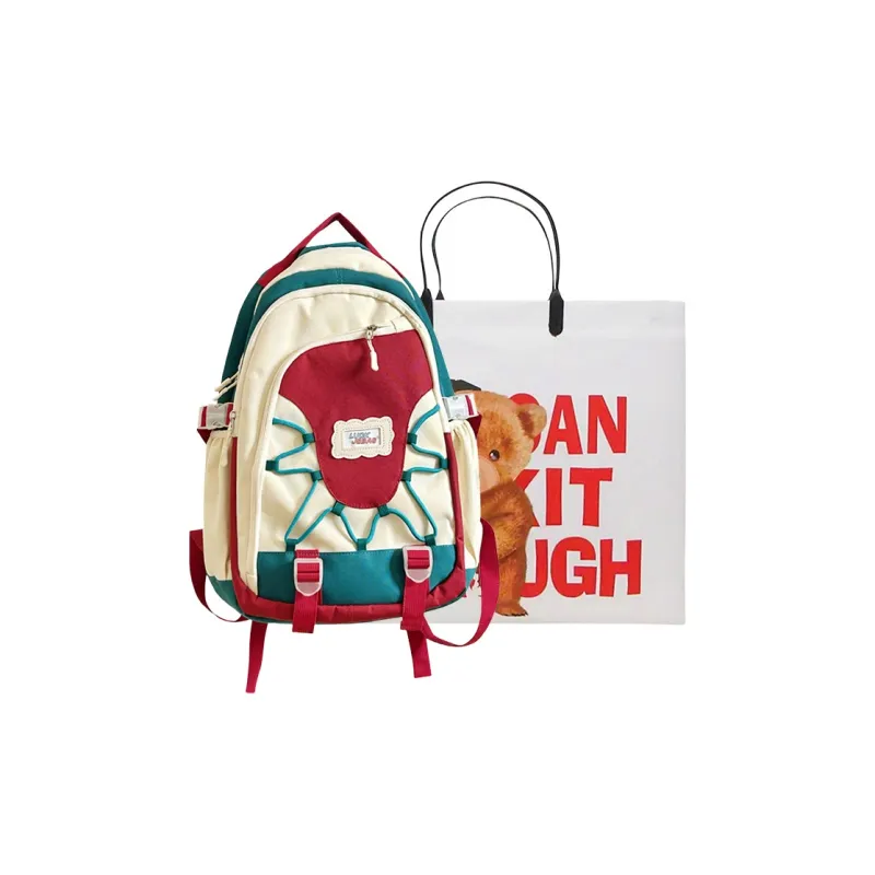 Worm's Home Nylon Backpack Regular Women's White/Red/Blue/Pink-8