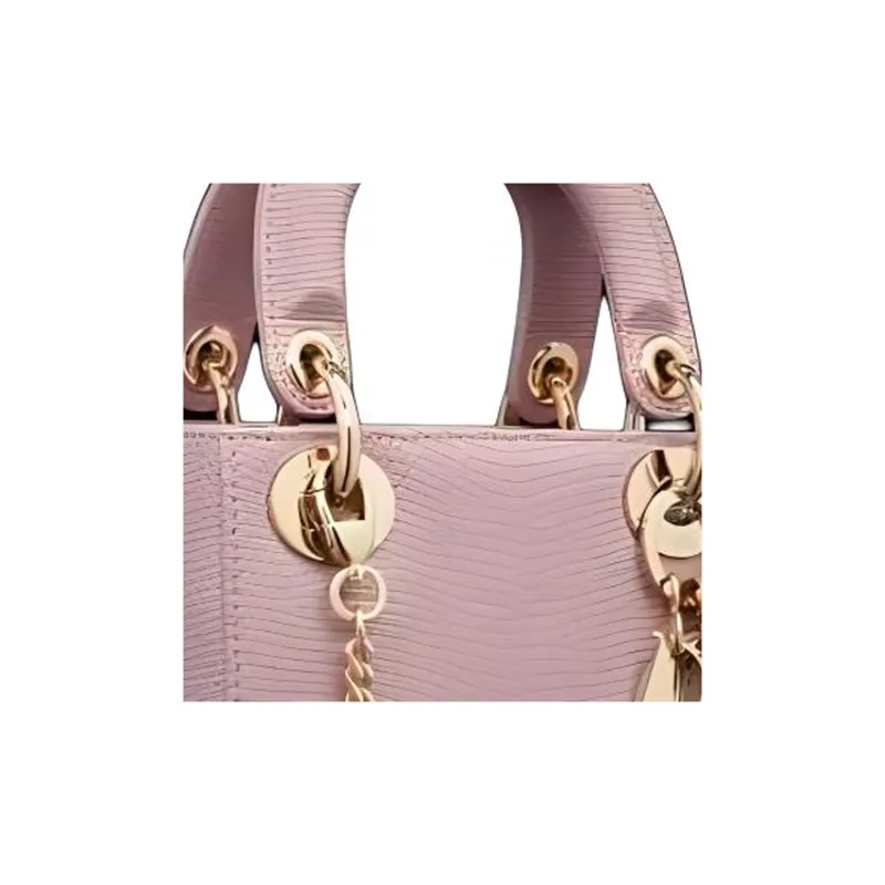 DIOR Lady Dior Lizard Skin Lady Dior Bag, Shoulder Bag, Crossbody Bag, Handbag Mini Women's Begonia Pink-1