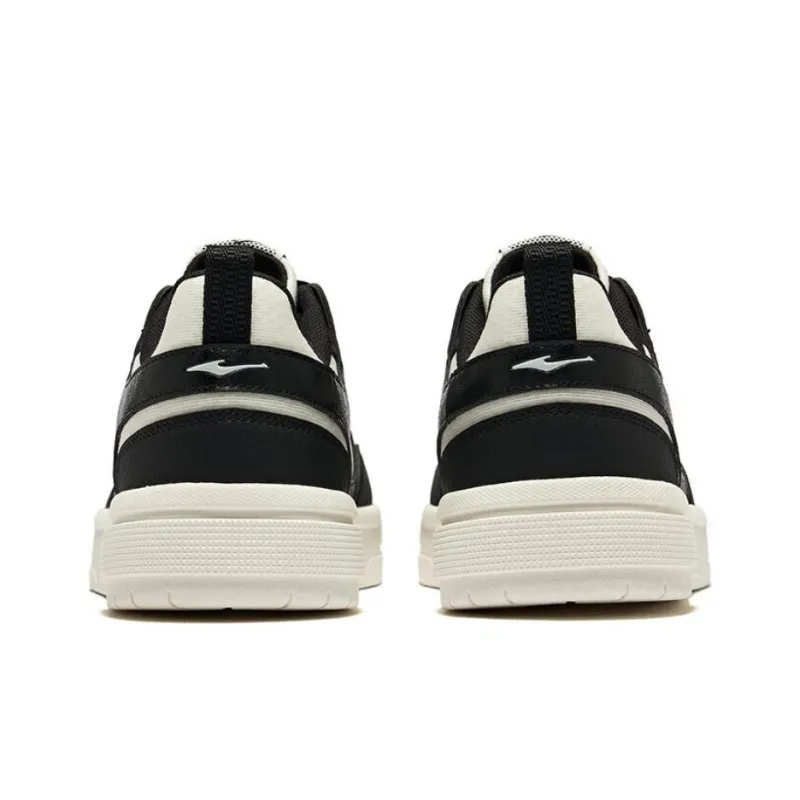 Erke Anti Slip Wear Resistant Low Top Skateboard Shoes Men's Microcrystal White/Jet Black-4
